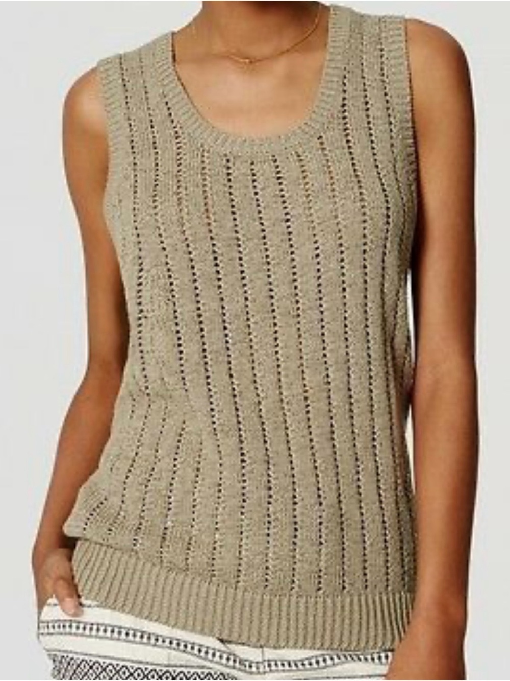 LOFT Open Stitch Sweater Tank Top XS